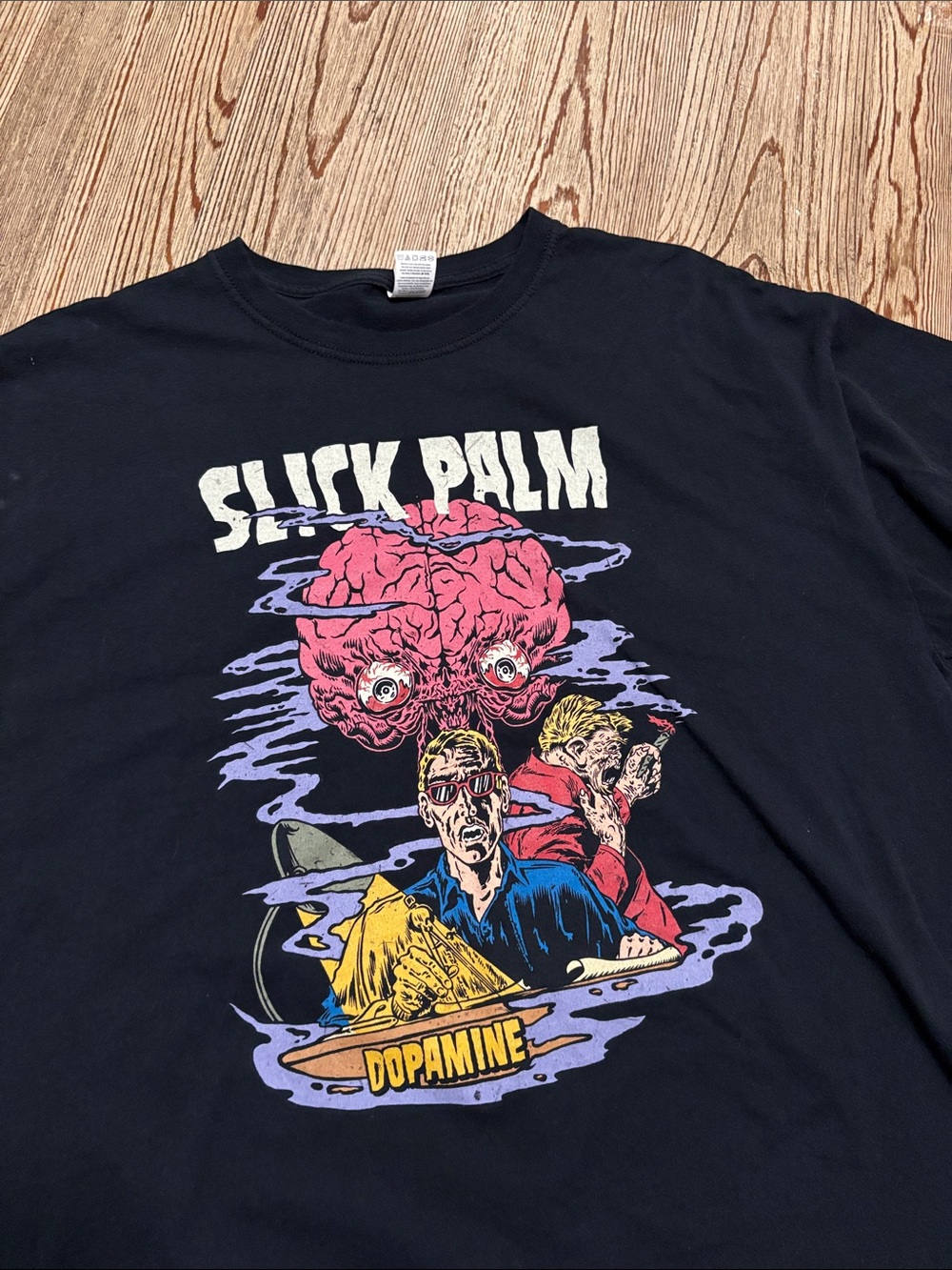 Slick Palm Band Tee - Men’s Black Dopamine Graphic Tee